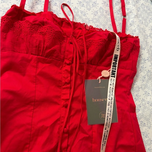 NWT Luci Eyelet Button-Up Cotton Blend Cocktail Dress